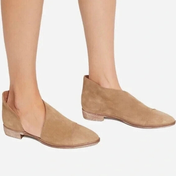 Free People Royale Suede D'orsay Pointed Toe Booties Flats Size 36.5 - Picture 3 of 17